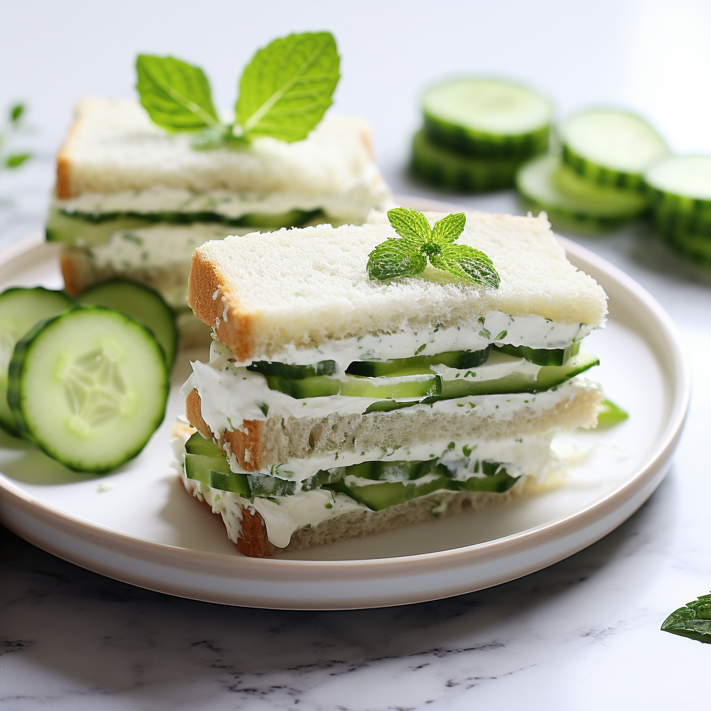 Minted Cucumber & Cream Cheese Sandwich - Sattvic Recipes