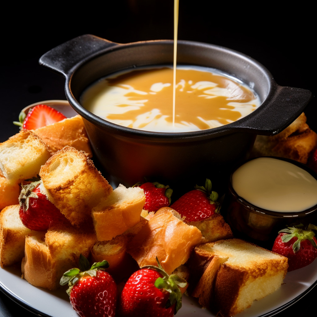 Salted Caramel French Toast Fondue (breakfast fondue) - Sattvic Recipes